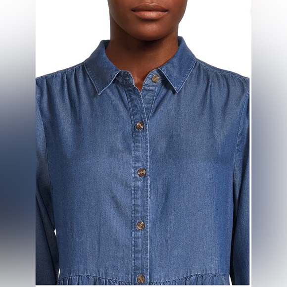 Time and Tru Women's Button Down Shirt Dress. - Picture 2 of 4